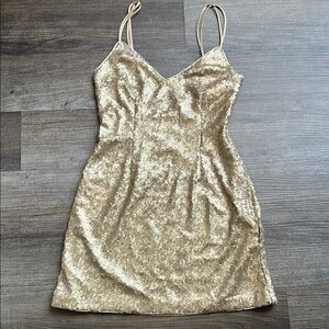 Abercrombie & Fitch Gold Sequin Mini Dress